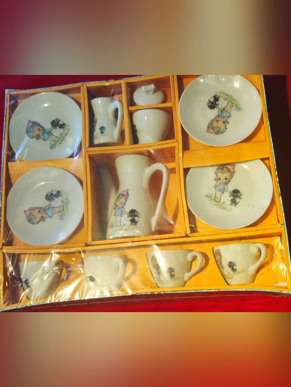 Vintage FAO Swarts Toy Tea Set Japan 28 Piece Complete Set The French Poodle